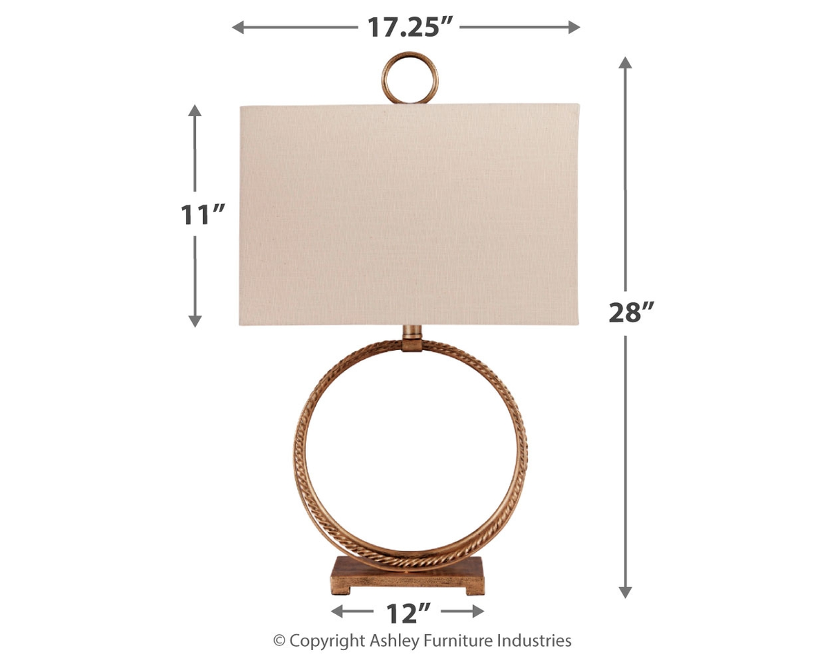 Mahala - Metal Table Lamp  - Antique Gold Finish — view 4