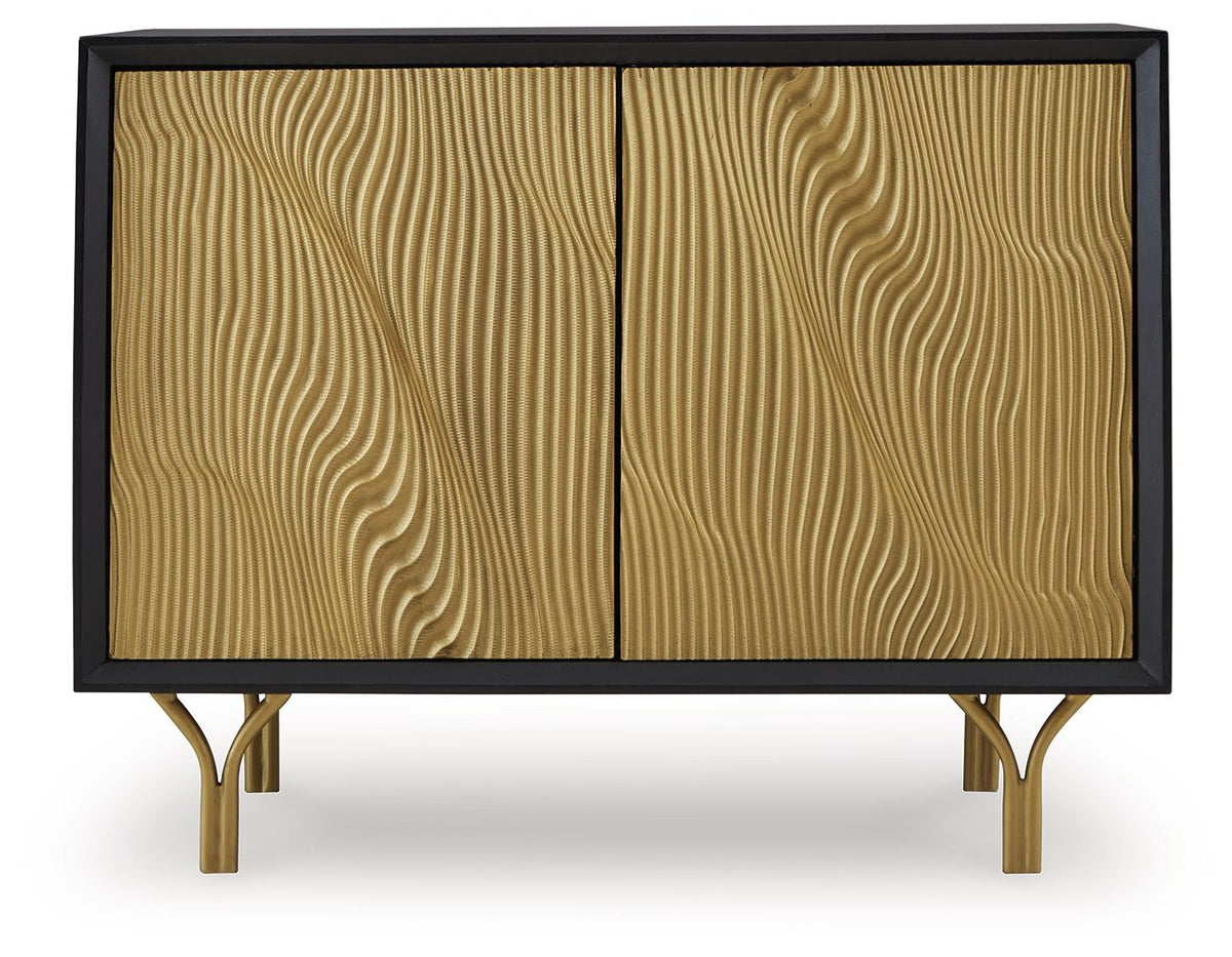 Tayner - Accent Cabinet - Black / Gold Finish — view 4