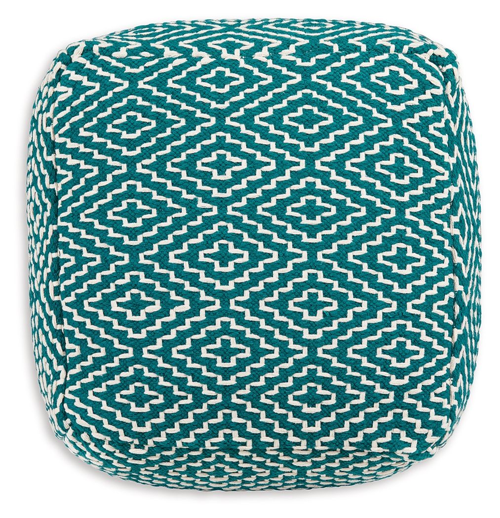 Brynnsen - Pouf - Teal / Ivory — view 4