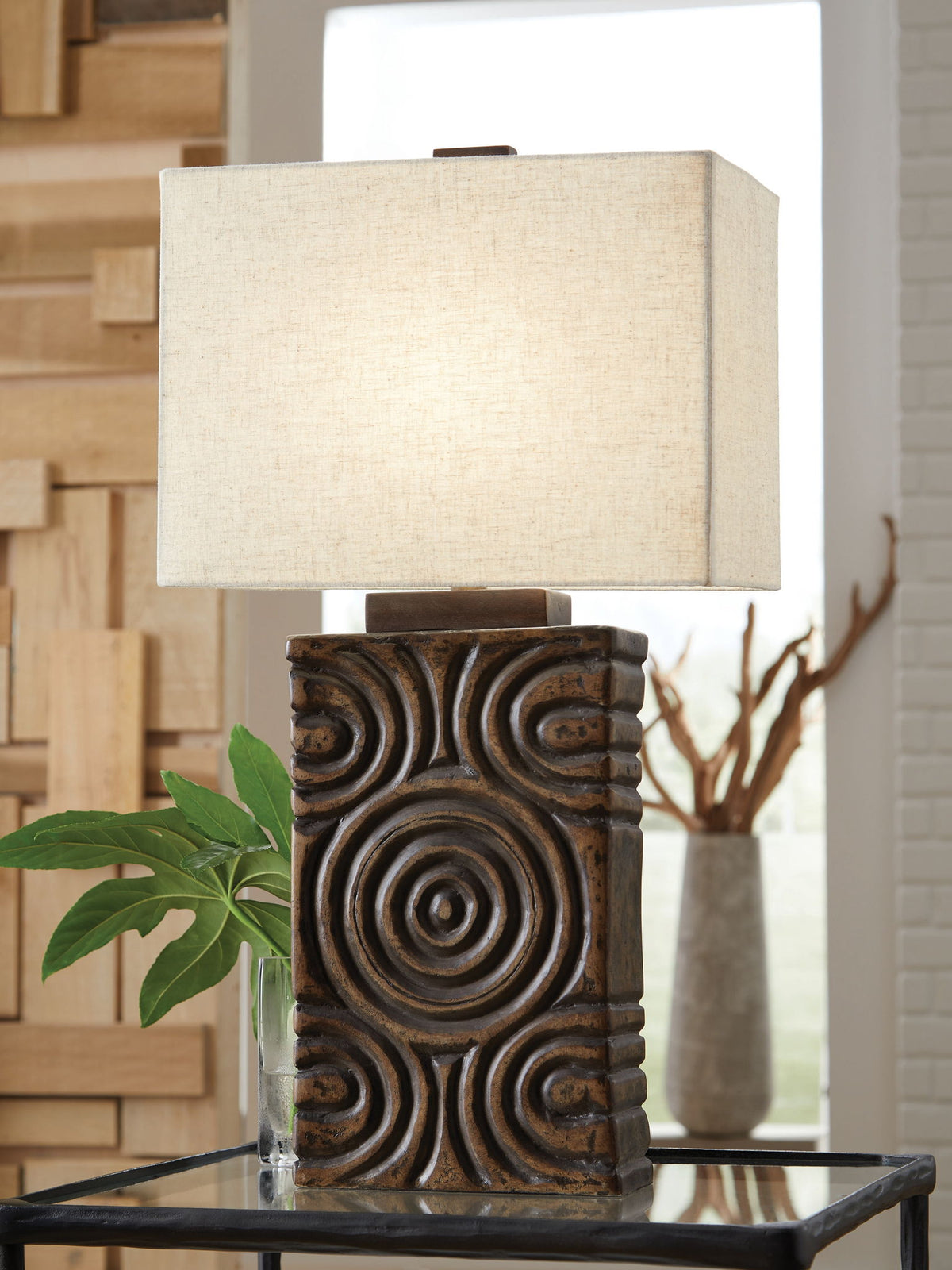Heathbury - Paper Table Lamp - Antique Brown — view 2