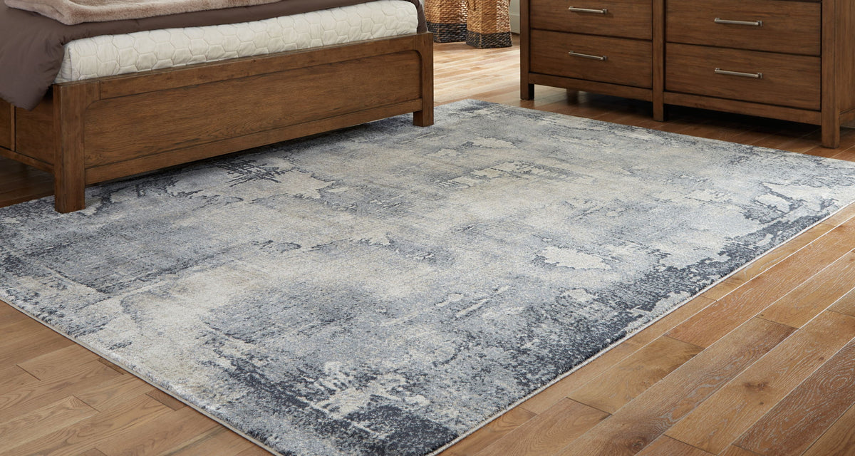 Langrich - 5' x 7' Rug - Blue / Gray / Cream — view 2