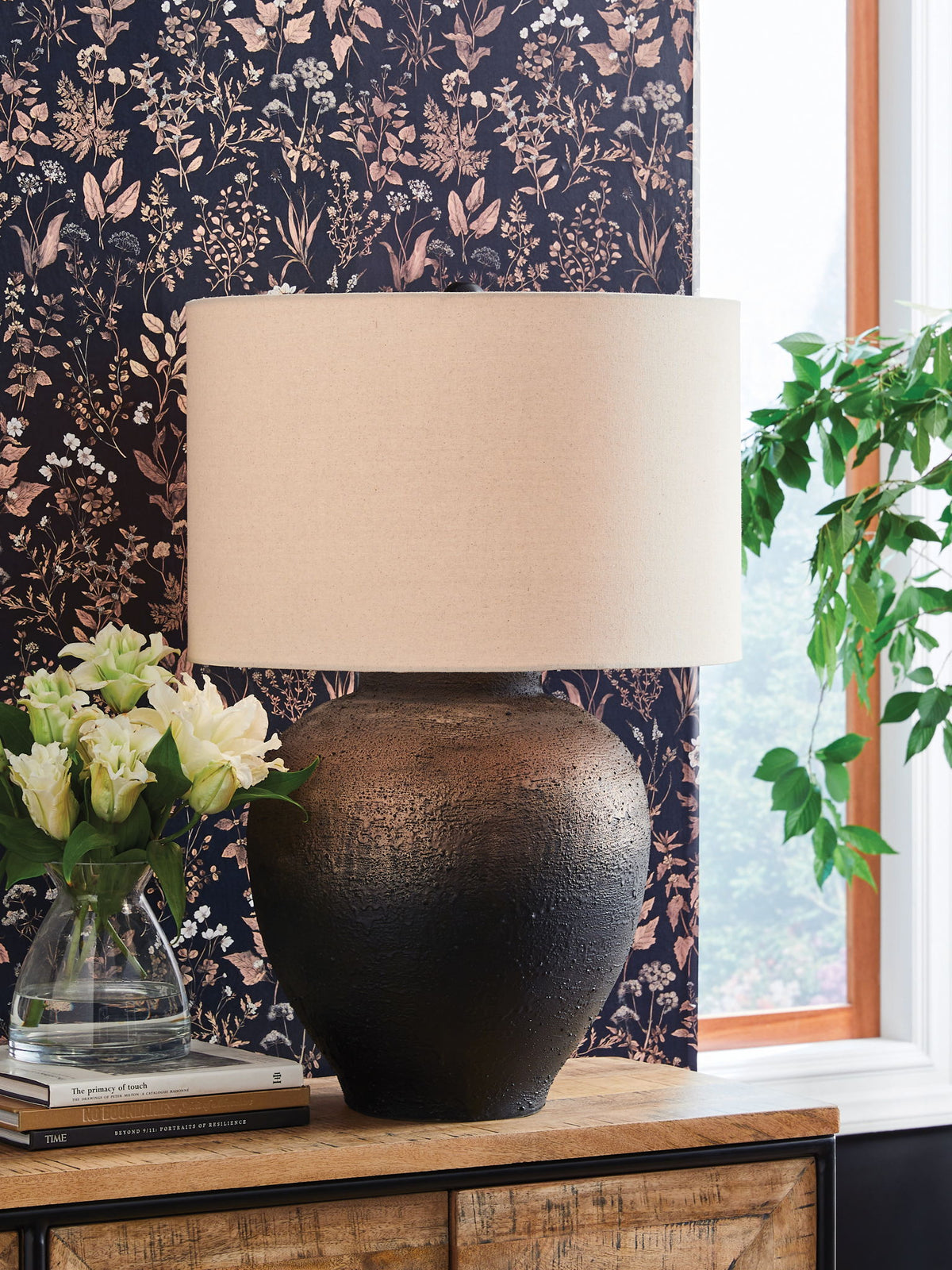 Newgerhard - Metal Table Lamp - Brown / Black — view 2