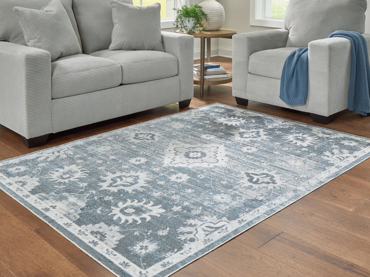 Avanworths - 8' x 10' Washable Rug - Blue / Gray / Ivory — view 2