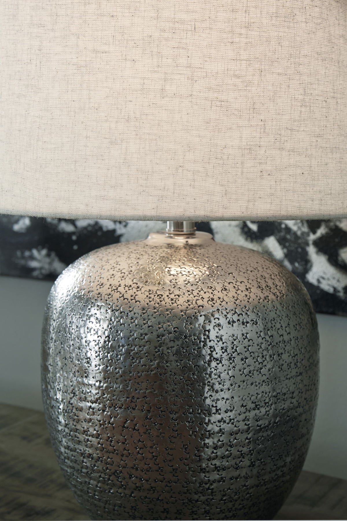 Magalie - Metal Table Lamp  - Antique Silver Finish — view 3