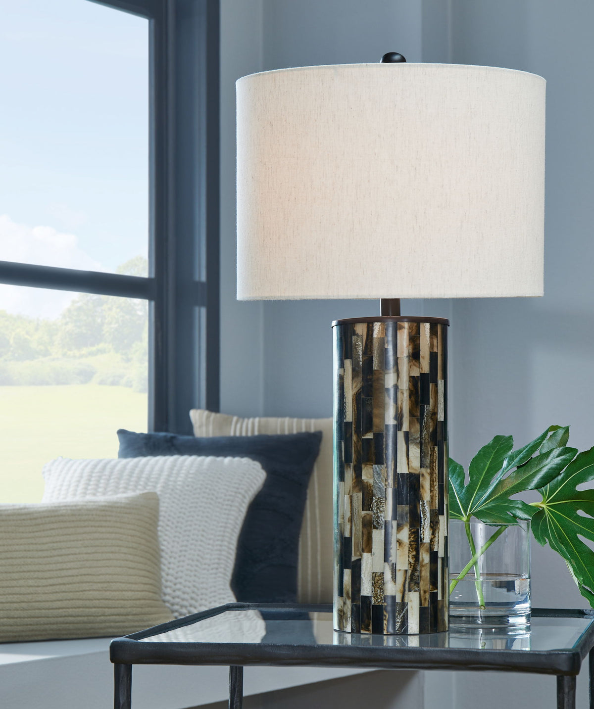 Ellford - Poly Table Lamp - Black / Brown / Cream — view 2