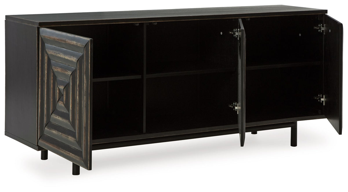 Fair Ridge - Accent Cabinet - Distressed Black — view 3