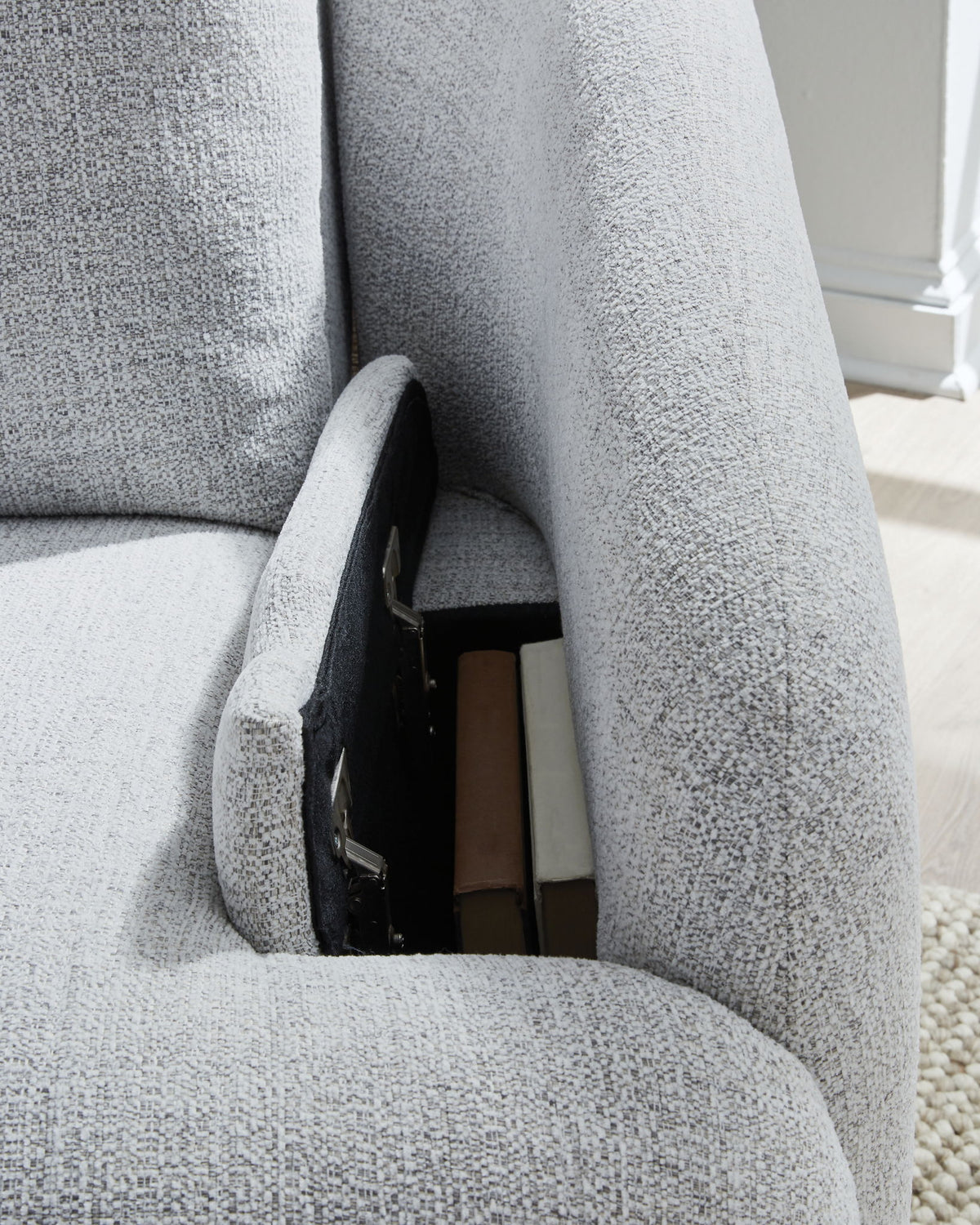Alainmont Next-Gen Nuvella - Swivel Power Recliner - Stone — view 8