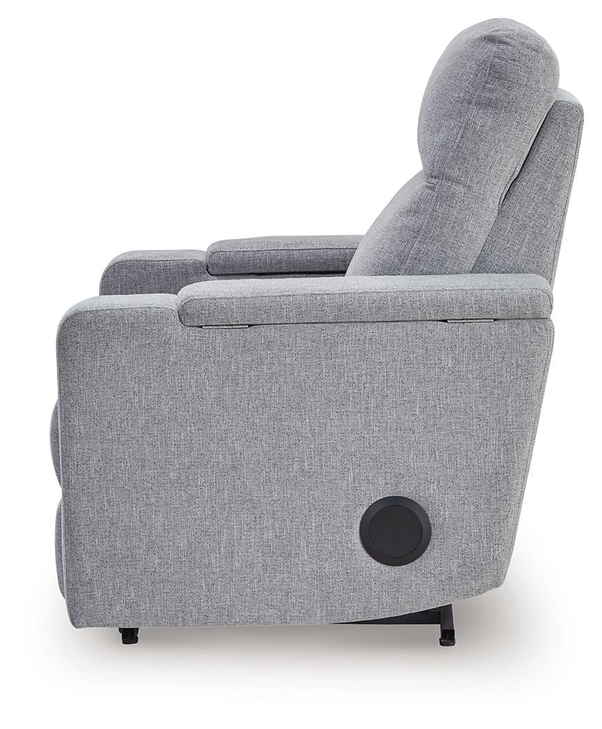 Pineland - Glider Power Recliner With Audio System - Pewter — view 8