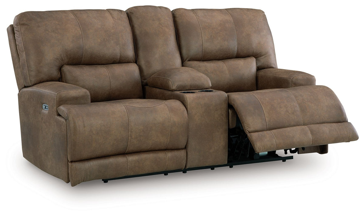Beckley Place - Power Reclining Loveseat With Console / Adjustable Headrest - Earth — view 3