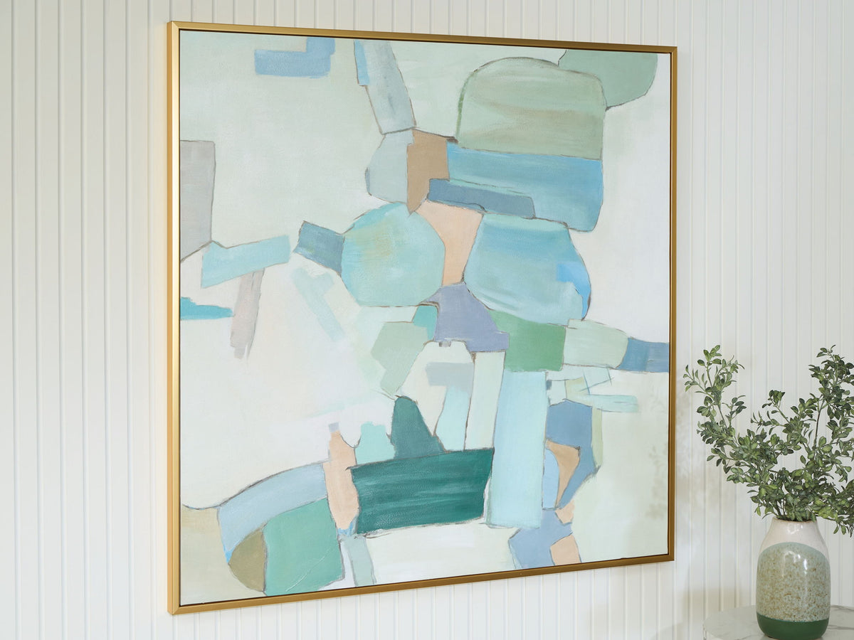 Wynburn - Wall Art - White / Blue / Green — view 2