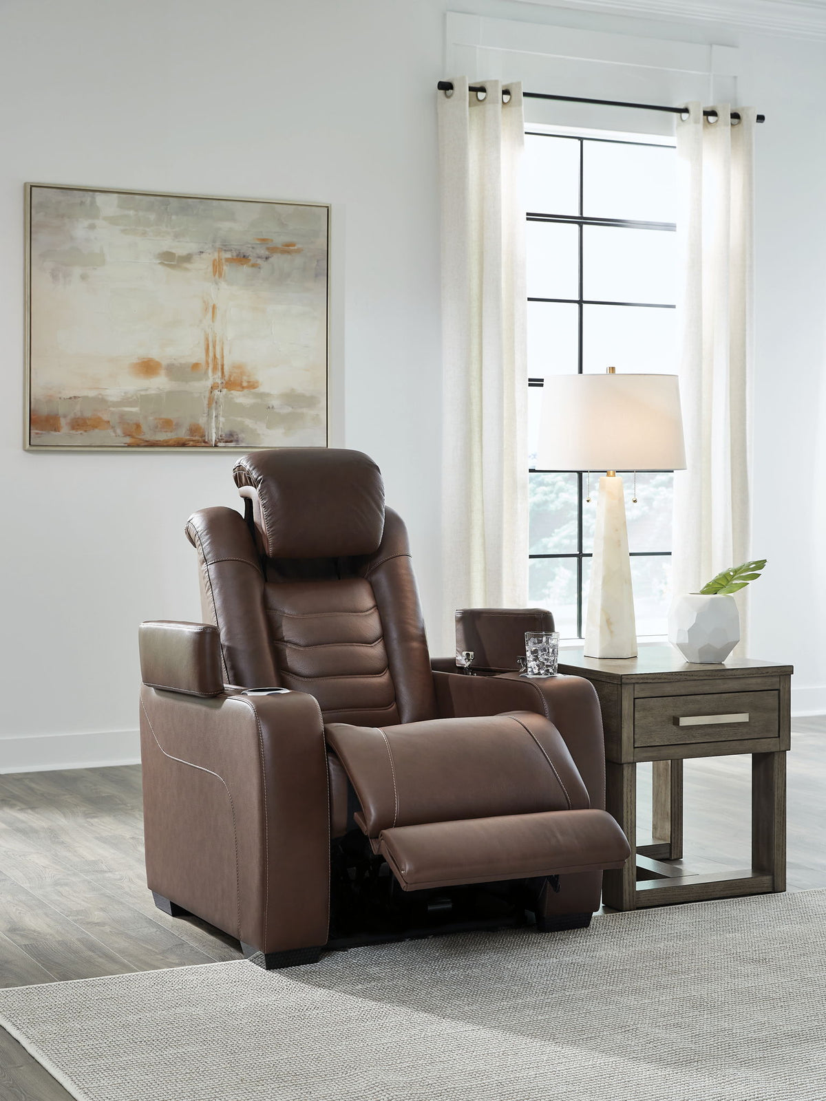 High Impact - Power Recliner / Adj Headrest - Tobacco — view 8