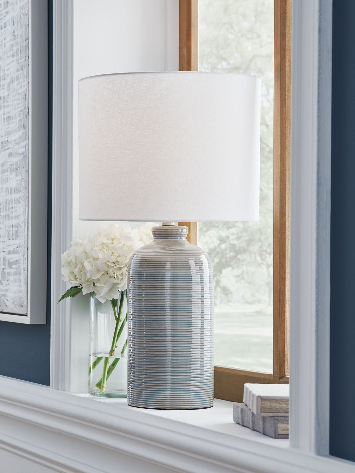Wimlow - Ceramic Table Lamp - Gray Blue — view 2