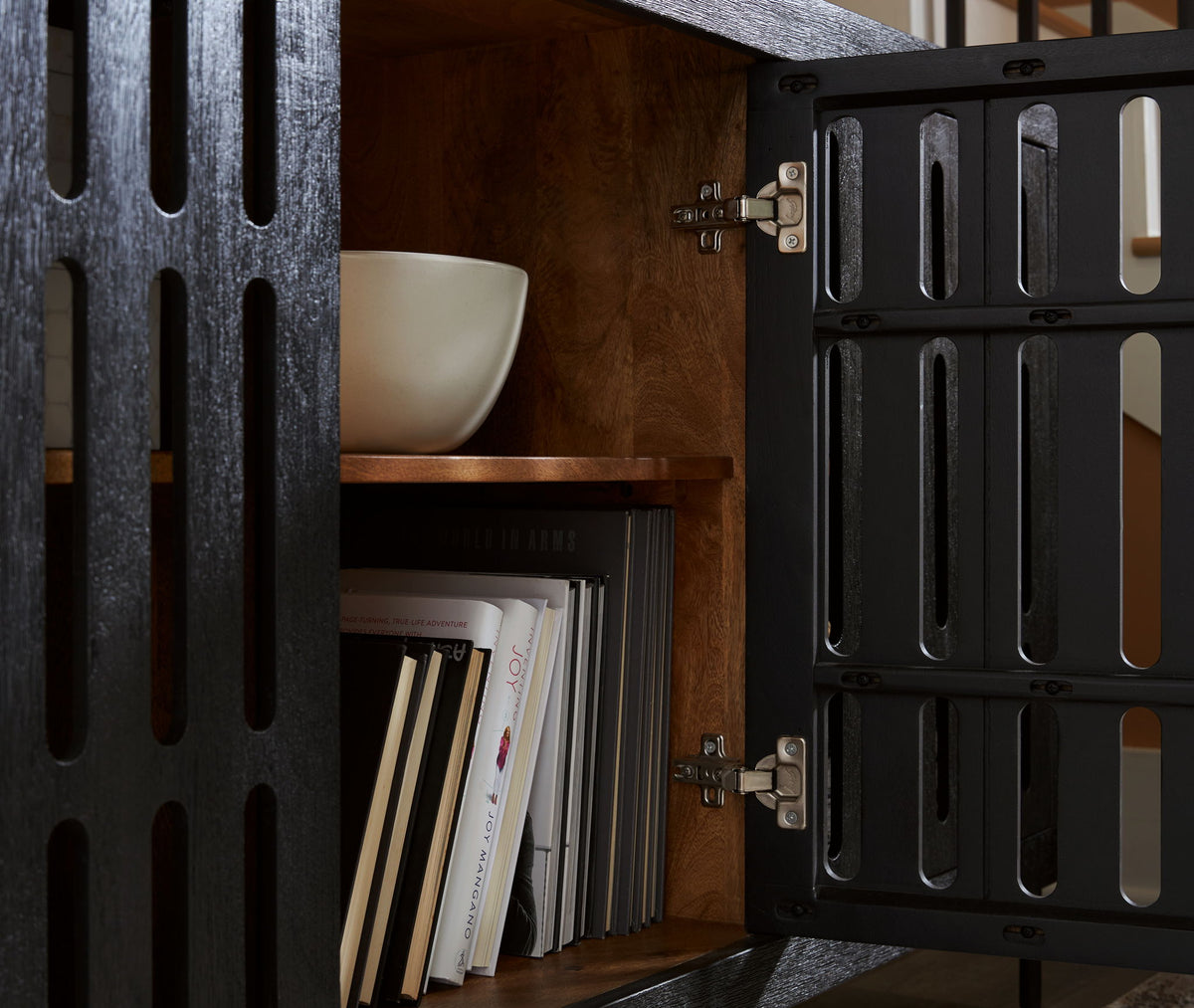 Vallisburg - Accent Cabinet - Black / Natural — view 8