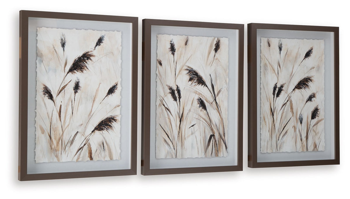 Honslow - Wall Art Set (Set of 3) - Brown / Black / White — view 3