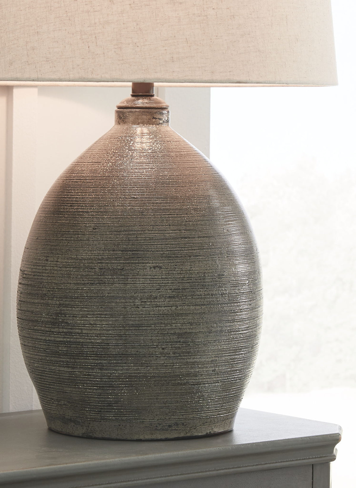 Joyelle - Terracotta Table Lamp  - Gray — view 3