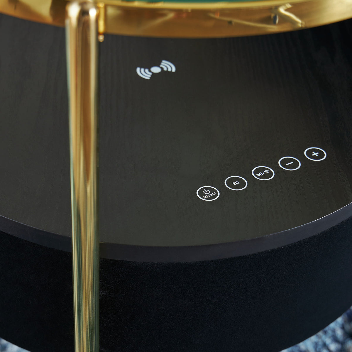 Nedman - Accent Table With Speaker - Black / Gold Finish — view 5