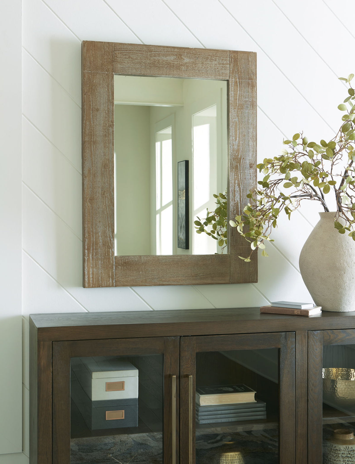 Waltleigh - Accent Mirror - Distressed Brown — view 2