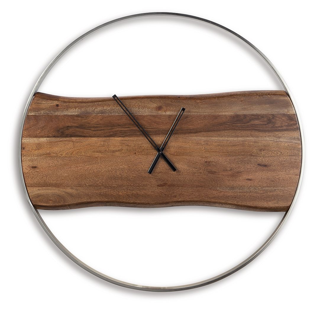 Panchali - Wall Clock - Brown / Silver Finish — view 3