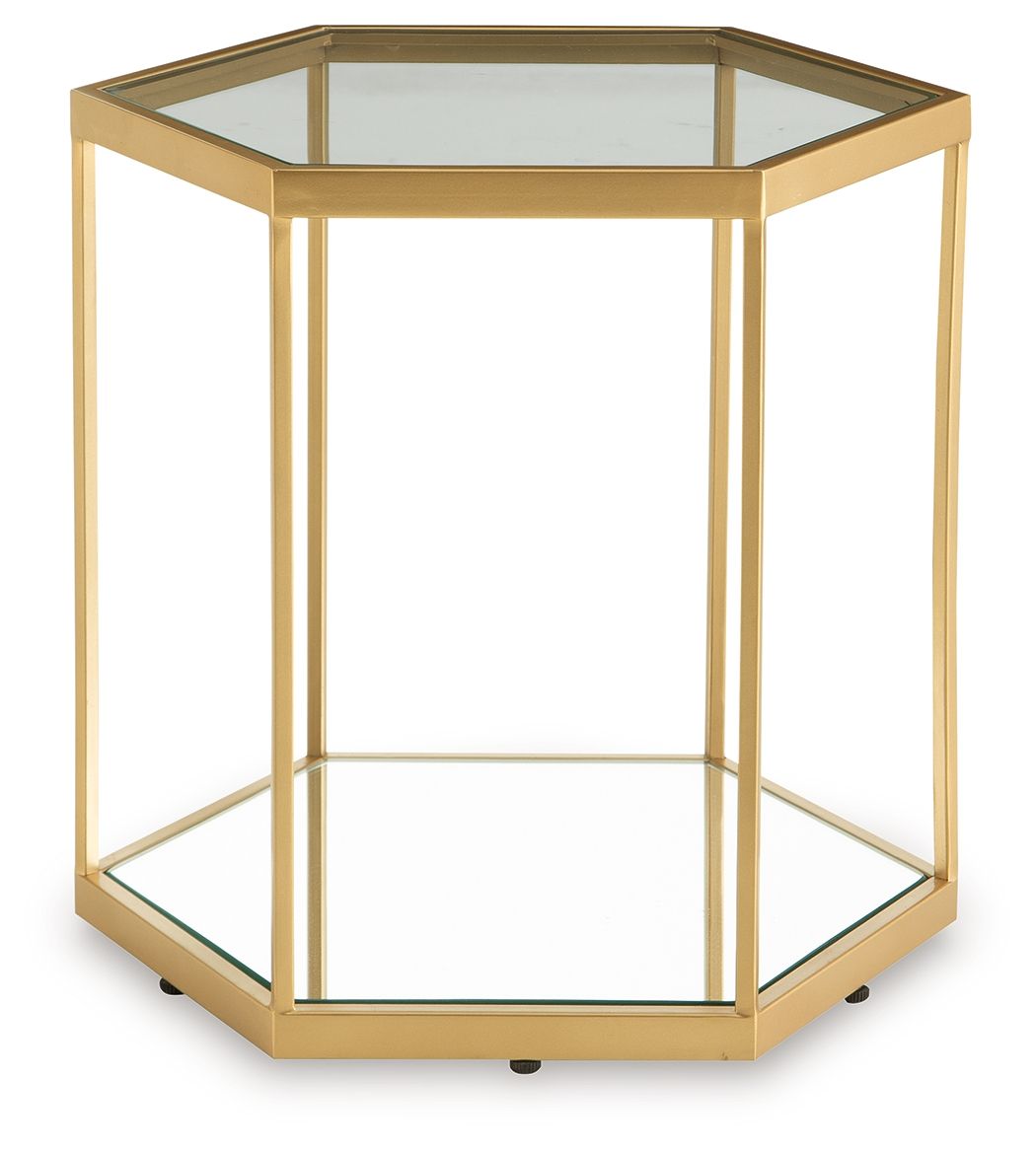 Veerwick - Accent Cocktail Table - Gold Finish — view 3
