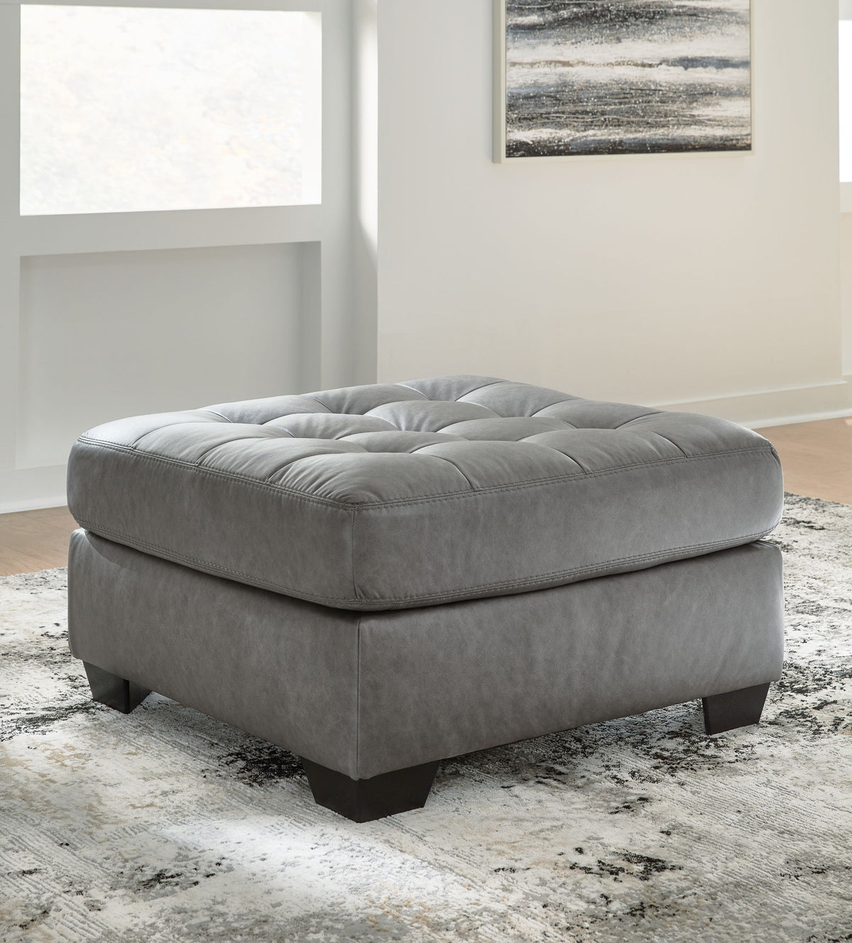 Clairette Court - Oversized Accent Ottoman - Alloy — view 2