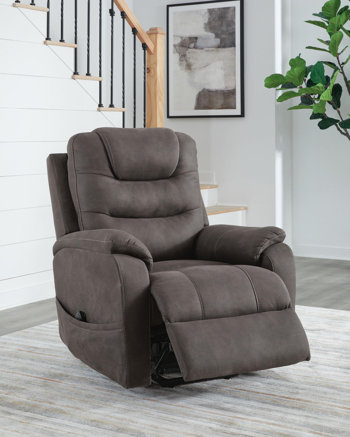 Snowfield - Power Lift Recliner - Gunmetal — view 9