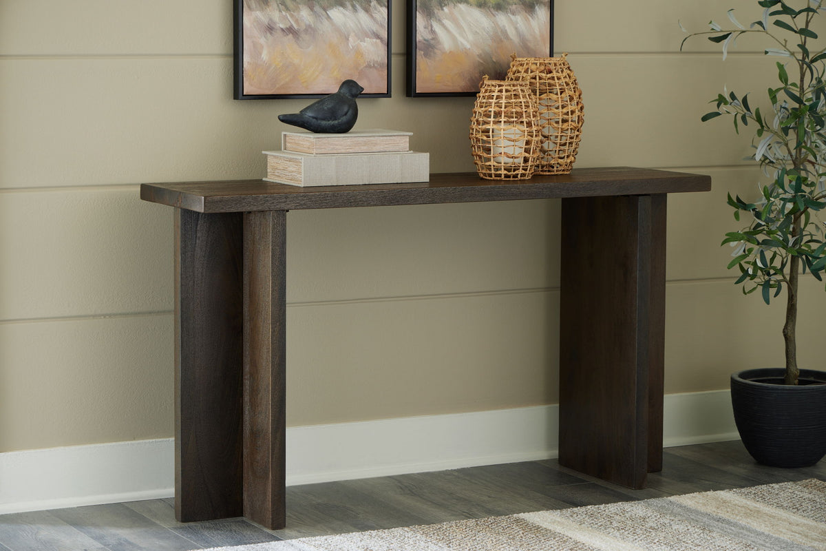 Jalenry - Console Sofa Table - Grayish Brown — view 2