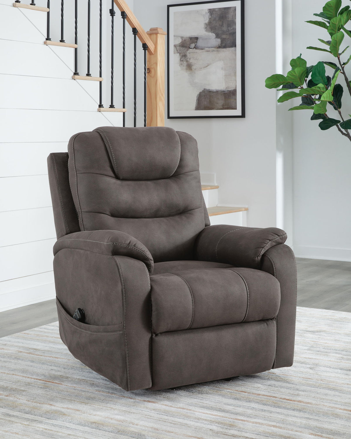 Snowfield - Power Lift Recliner - Gunmetal — view 2