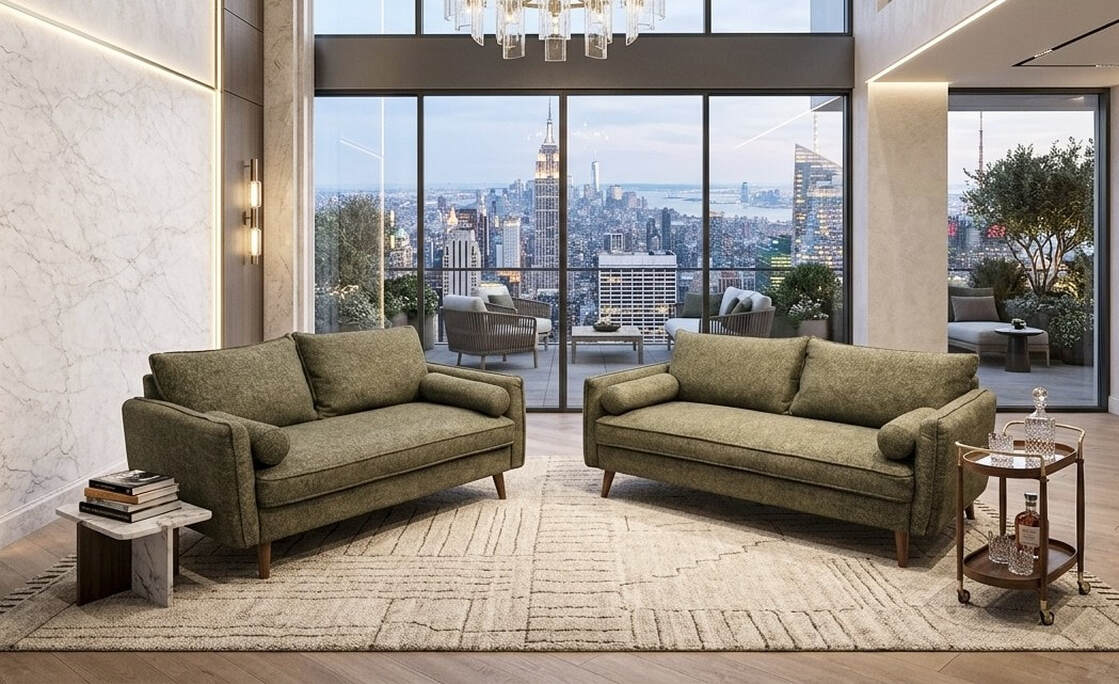 Vanti 2-Piece Living Room Set — Sofa & Loveseat in 4 Colors