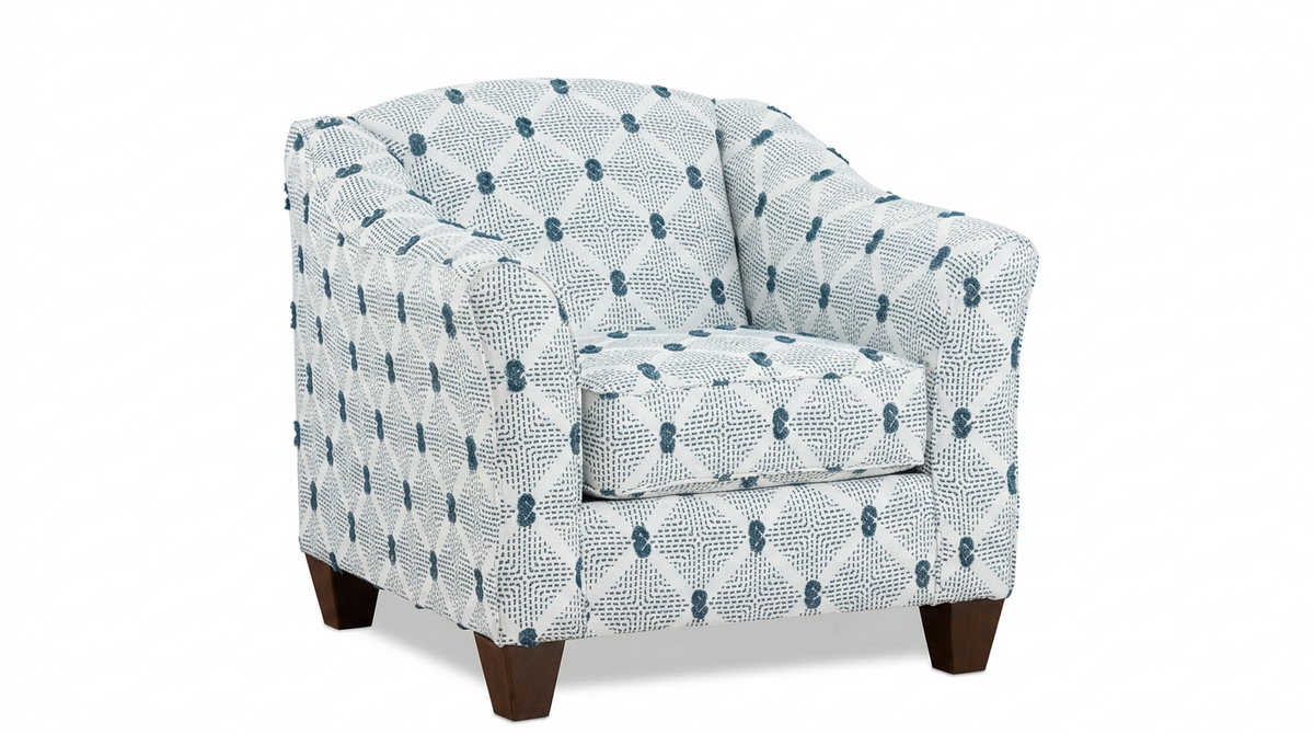 Kelly Indigo Fabric Accent Chair