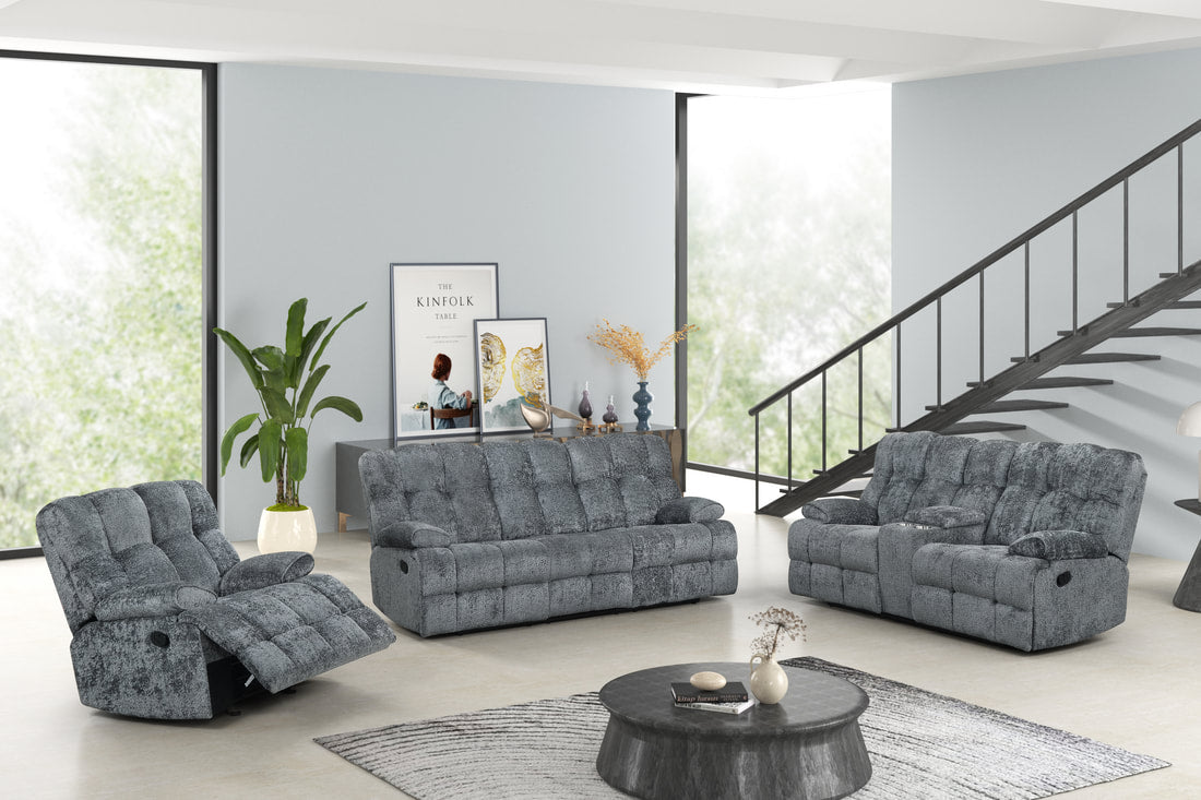 Martina30 3PC Reclining Set — Sofa, Loveseat & Recliner