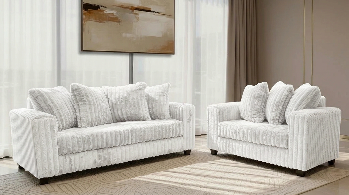 Gia Sofa & Loveseat — Eggshell