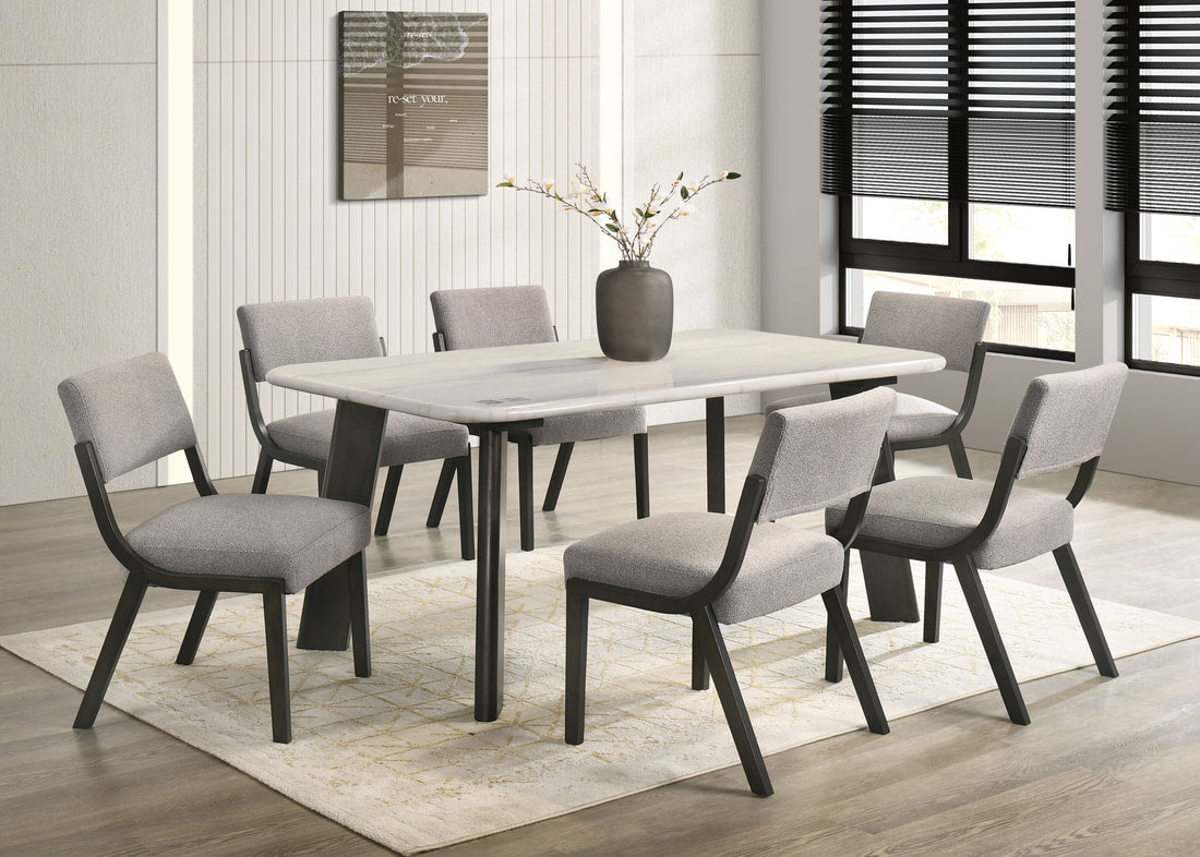Parker20 Genuine Marble Dining Set — Table & 6 Chairs
