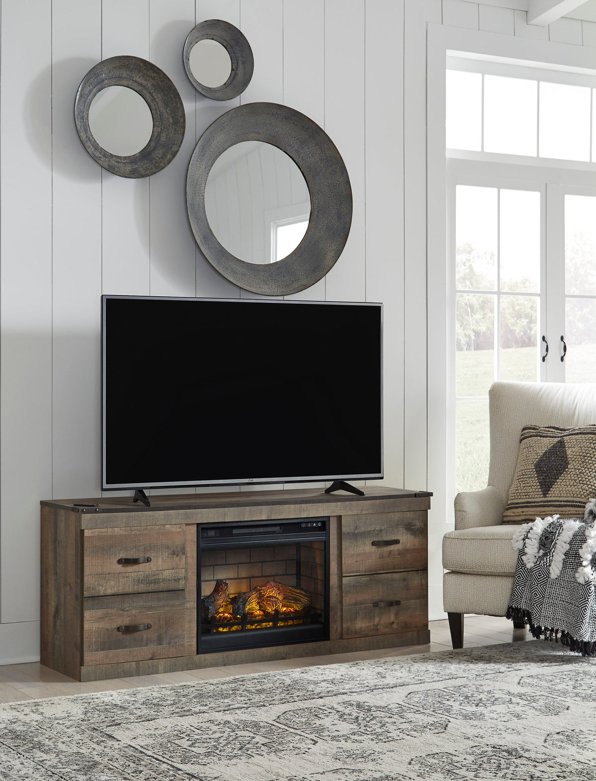 EW0446-268 TV Stand — 60-Inch with Optional Fireplace