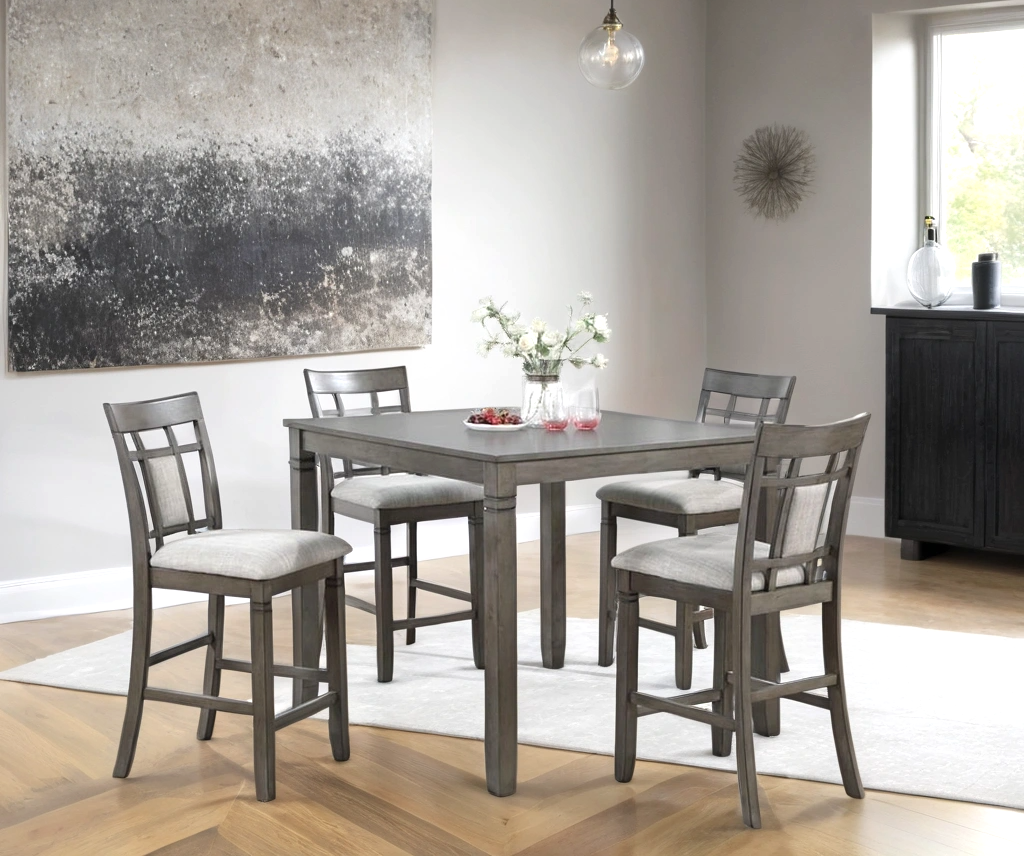 D2010 Pub Table & 4 Chairs — Counter Height Set