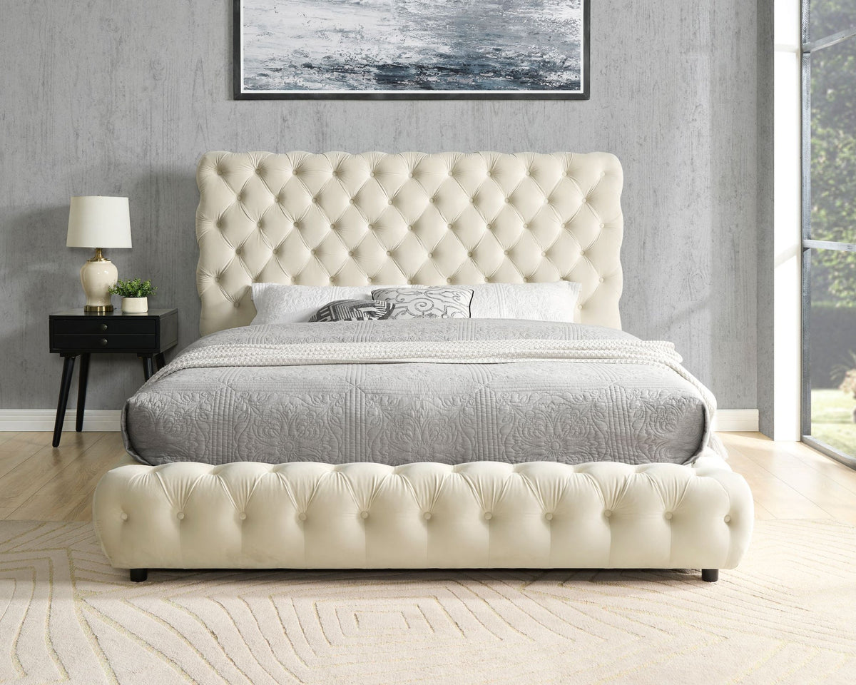 Dream Tufted Platform Bed — Queen or King, Beige, Gray or Black