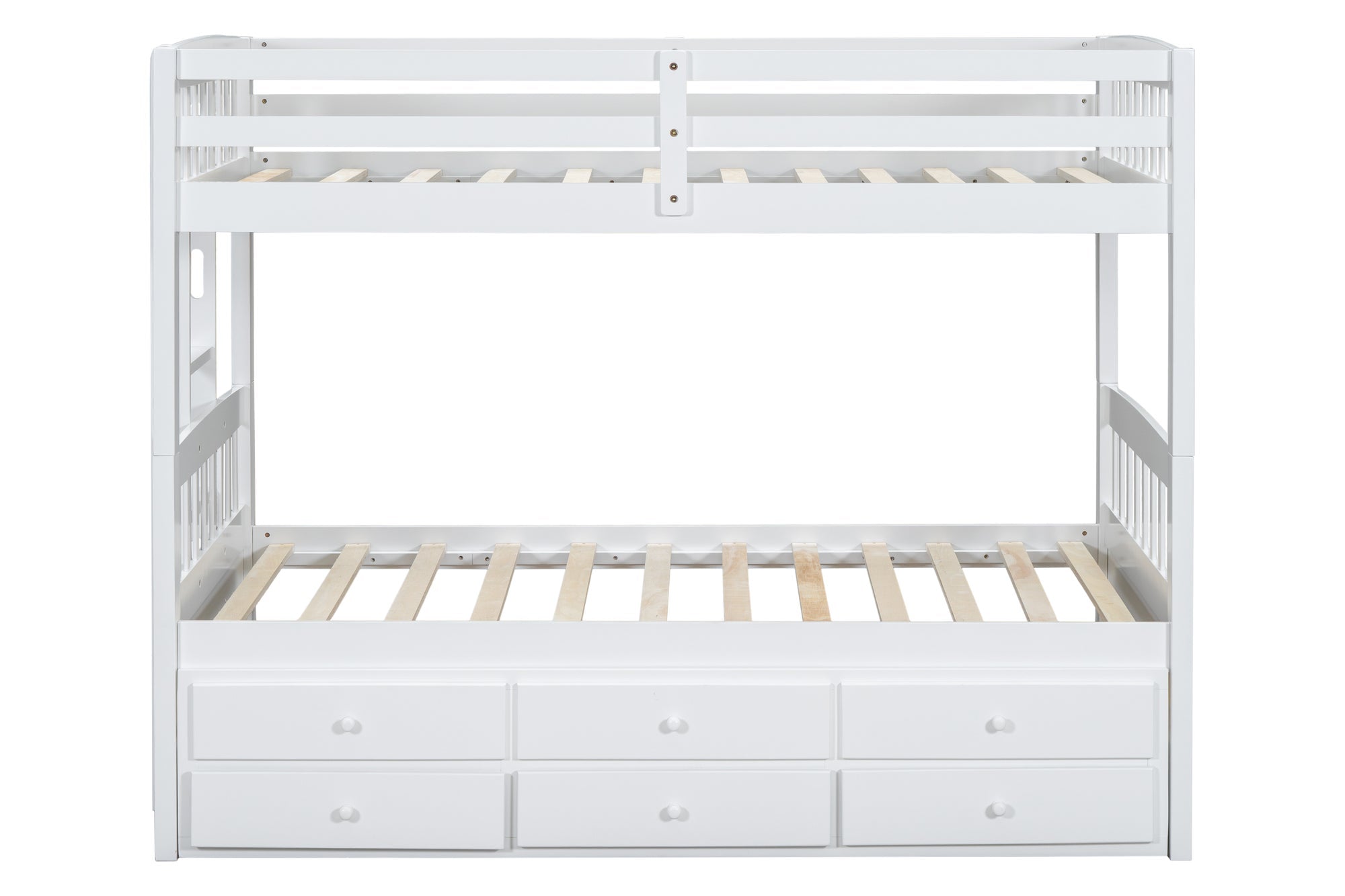 BB41 TWIN/TWIN Bunk Bed w/Twin Trundle + 3 Drawers White