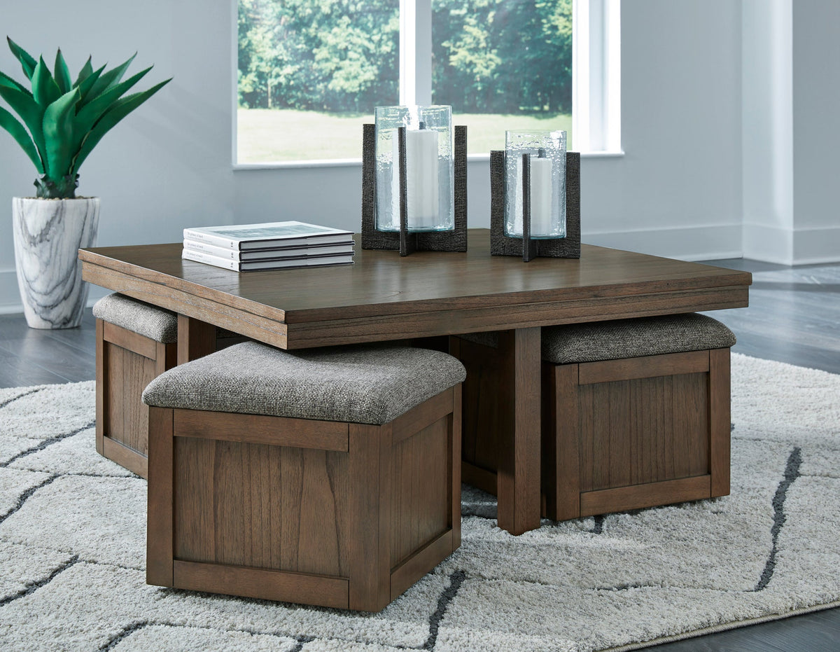 Ashley T738-20 Cocktail Table — Includes Stools