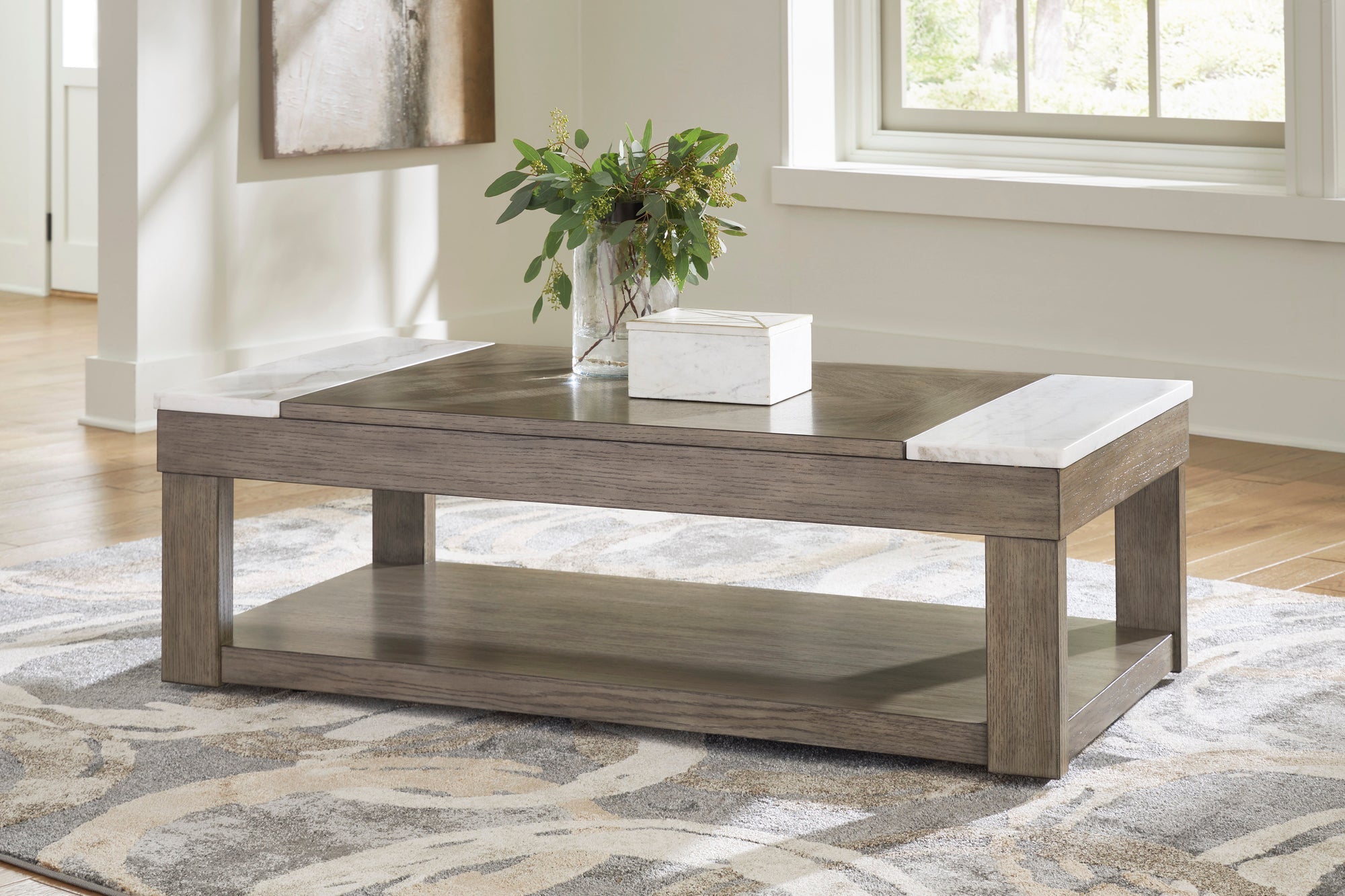 T854-9 Lift Top Cocktail Table (MARBLE TOP)