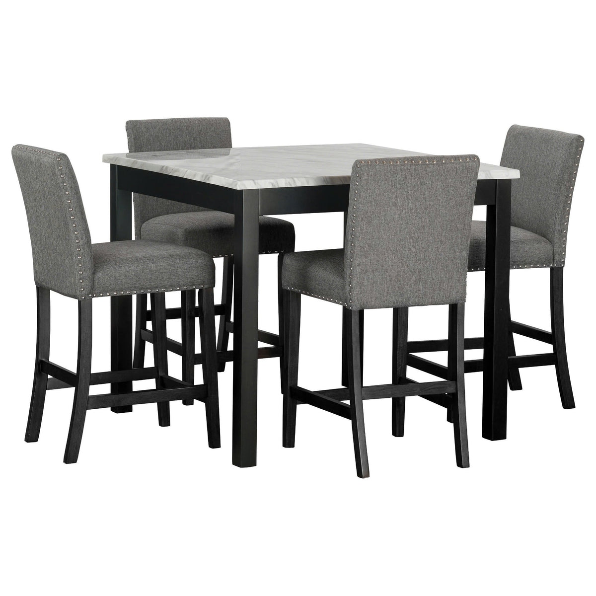 Dior12 Pub Table & 4 Chair Set — 42" Square Table