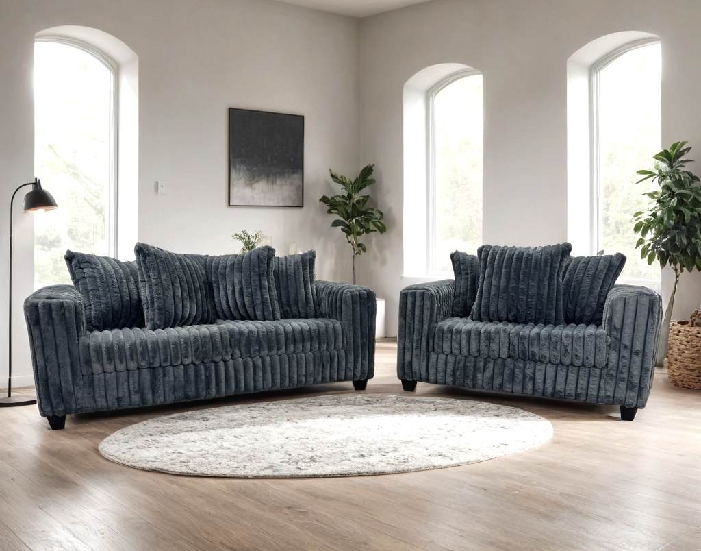 510 Sofa & Loveseat Set — Charcoal