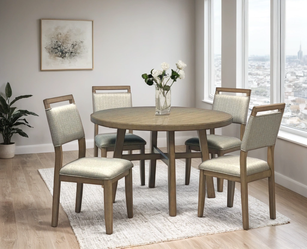 D2410 Dining Table & 4 Chair Set — 48" Square Table