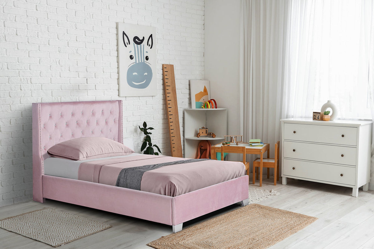 HH321 Diamond Bed — Tufted Headboard, Twin & Full