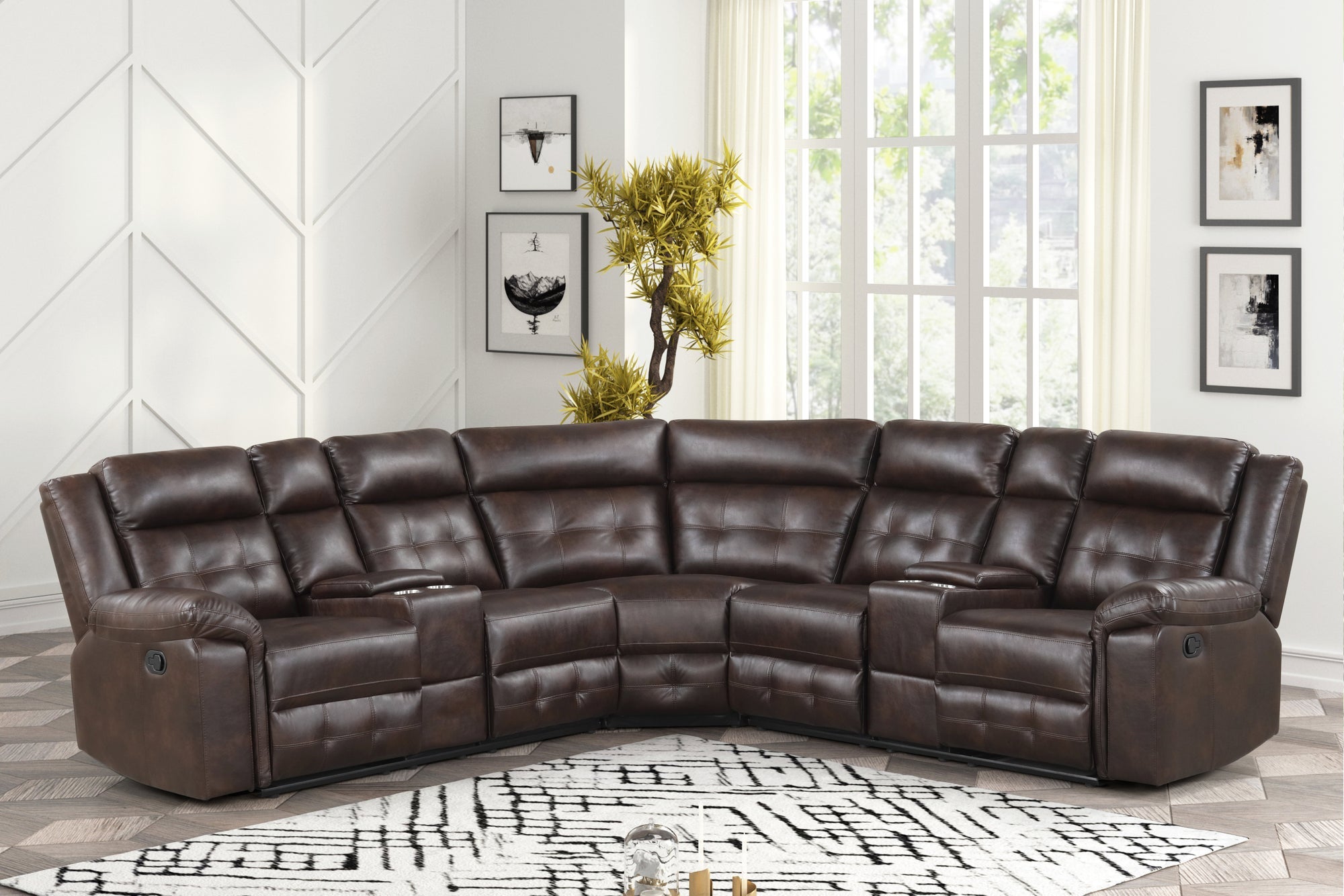 Jacob2 Espresso - Reclining Sectional