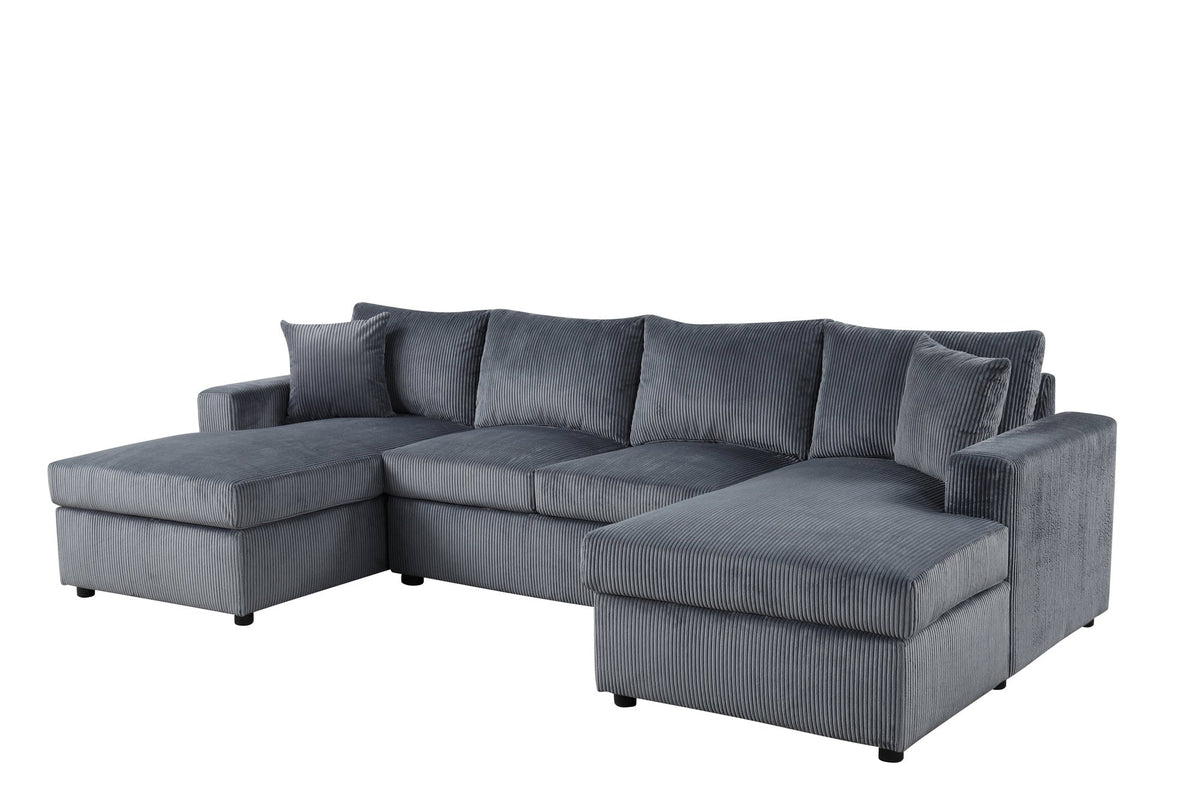 Terasa Gray Double Chaise Sectional — 120" Wide