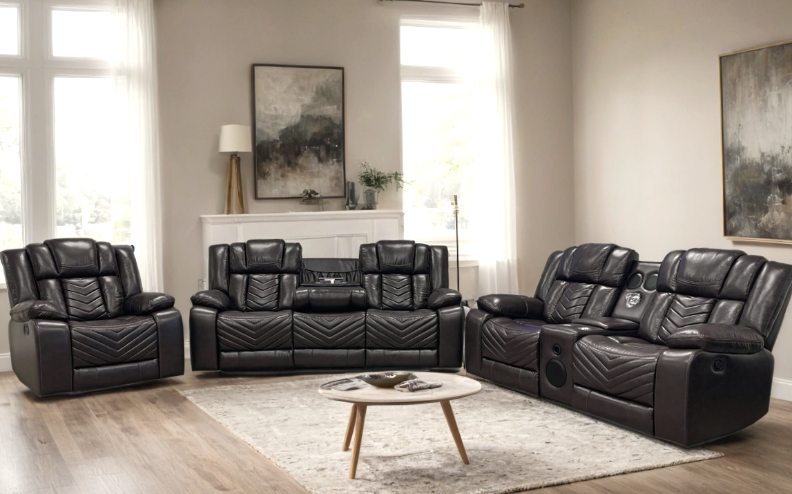 Ace 3PC Reclining Set — Bluetooth Speaker & LED Lights