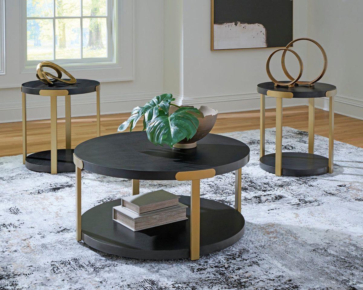 Ashley T410-13 Occasional Table Set — 3-Piece Cocktail & End Tables