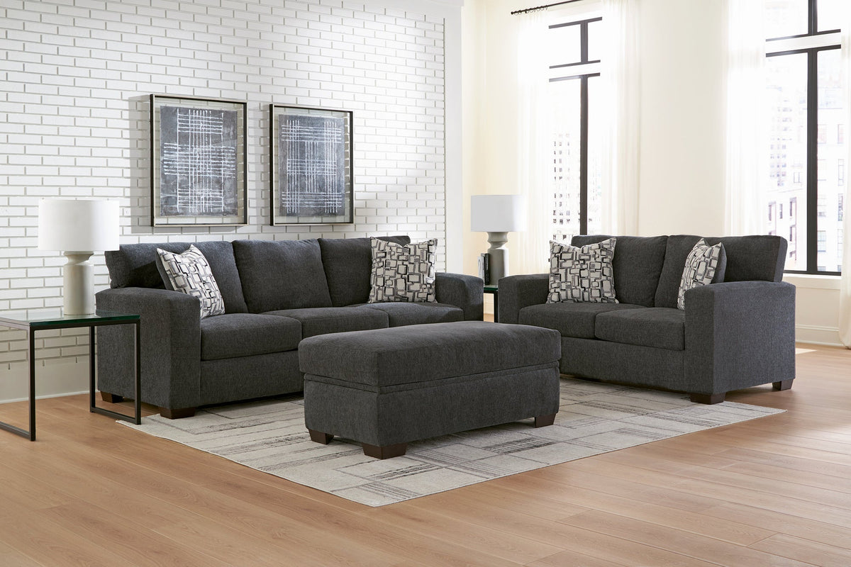 1060 Charcoal Sofa & Loveseat Set — 98" Oversized Sofa