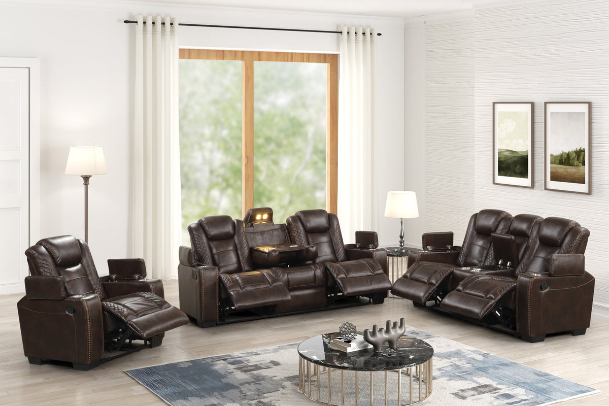 Stefano60 3PC Reclining Set — Drop-Down Table & Charging Pad