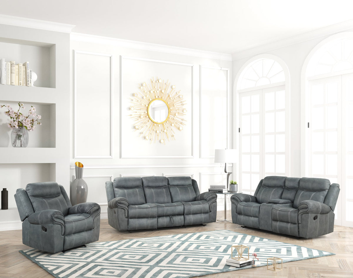Andres 3PC Reclining Living Room Set — Drop-Down Table & USB Charging