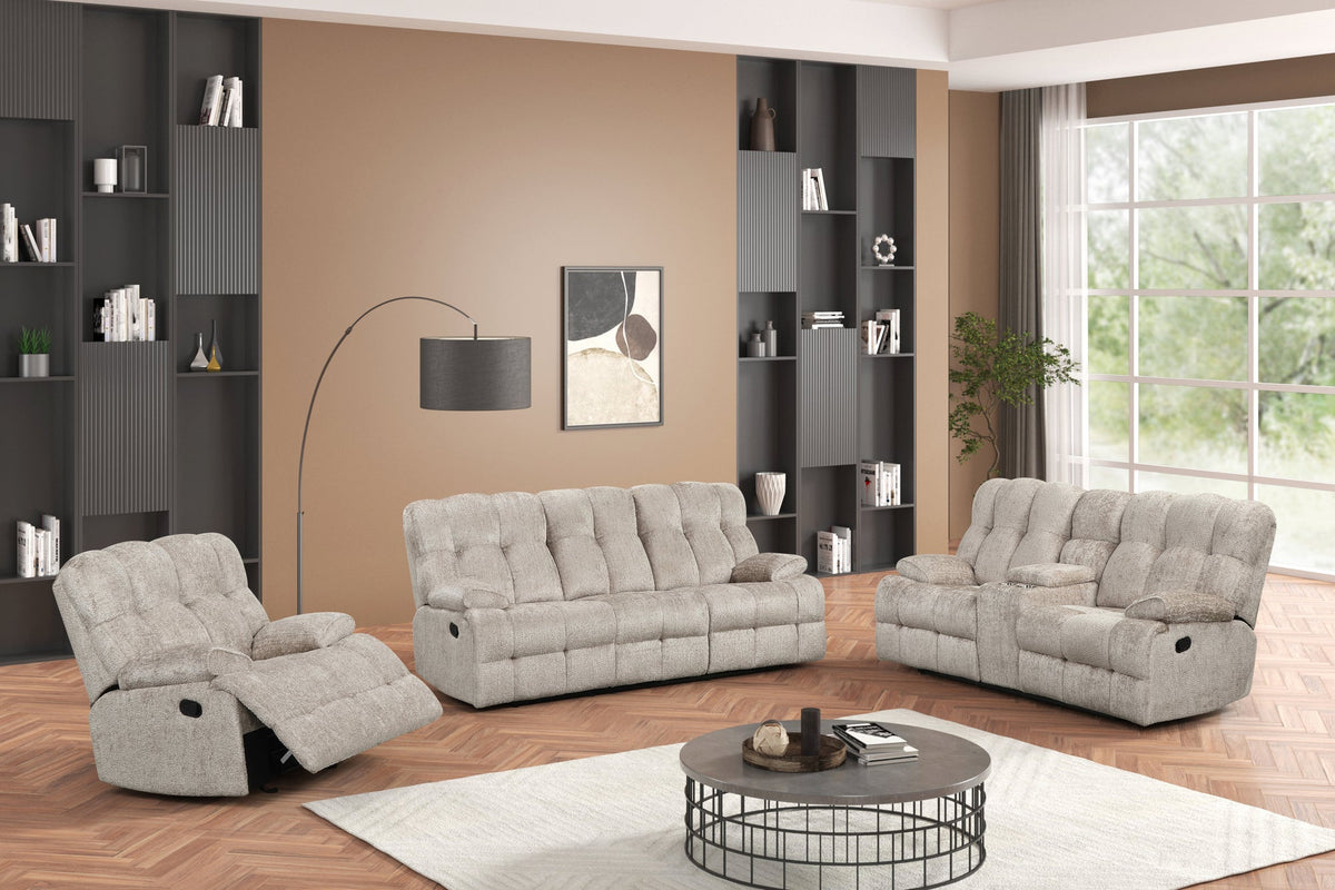 Martina10 3PC Reclining Set — Sofa, Loveseat & Recliner